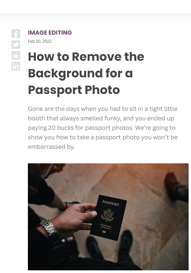 An example of a tech content article about Kaleido's image background removal tool, remove.bg.